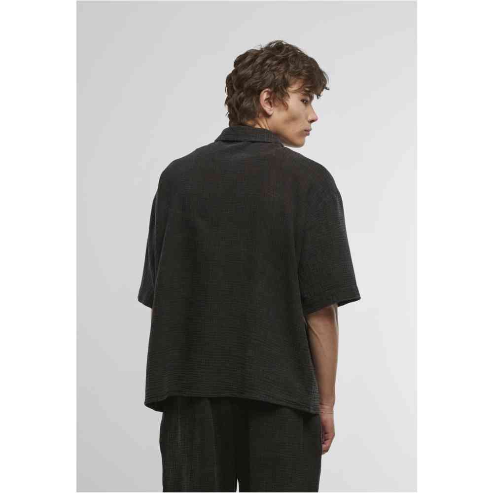 Urban Classics - Acid Washed Musselin Shirt - Black